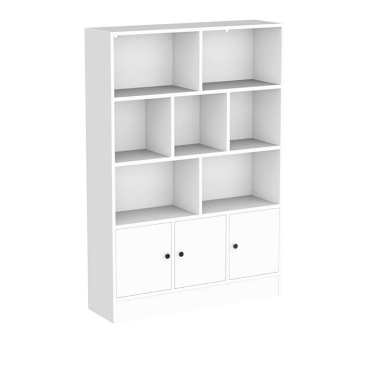 Latitude Run® White 10 Cube Bookshelf, 4Tier Bookcase Storage